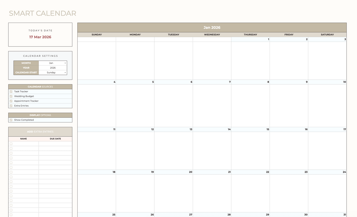 The Complete Wedding Planning Google Sheets Template