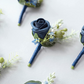 Navy Blue & White Boutonniere